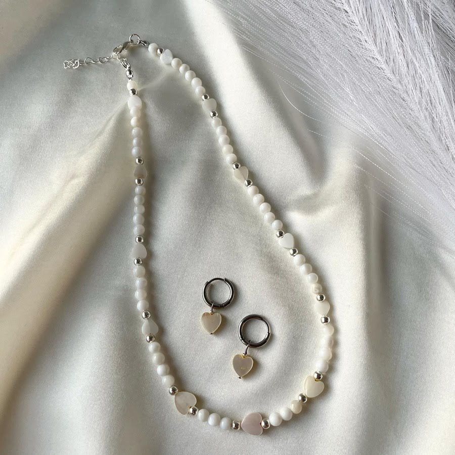 Papuošalų rinkinys ,,White heart"