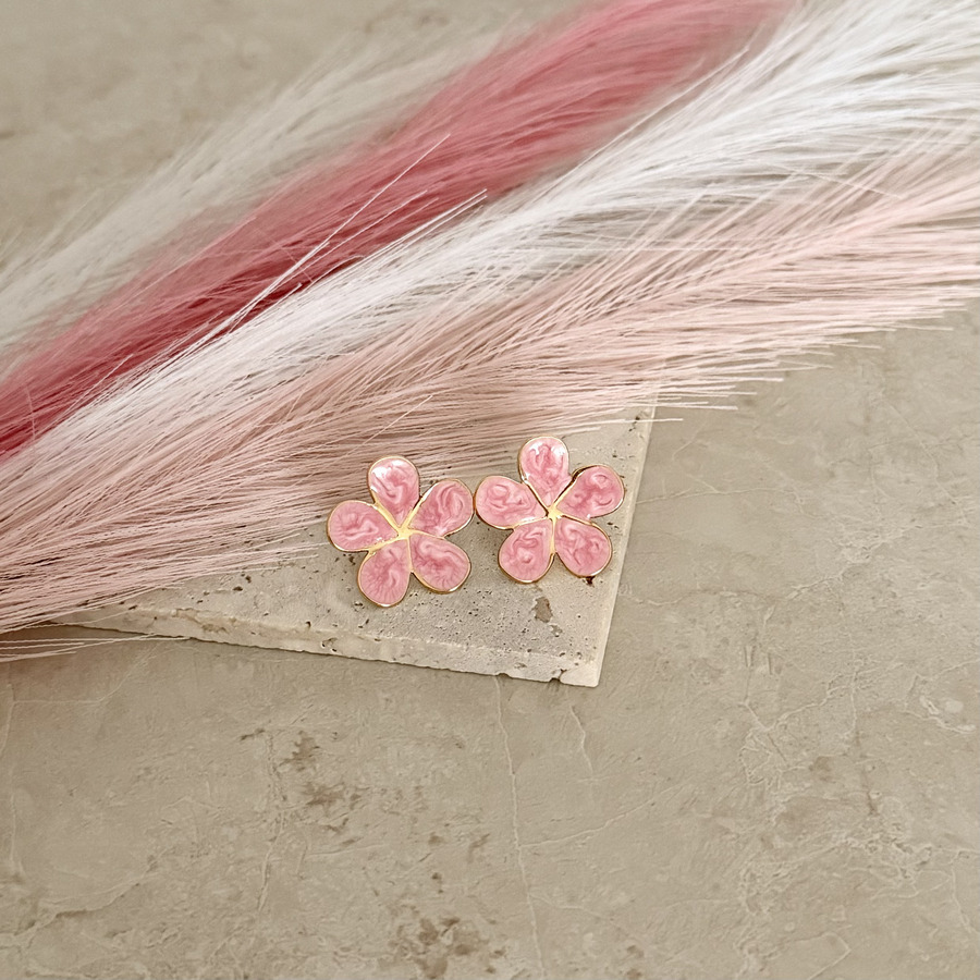 Auskarai ,,Pink bloom"