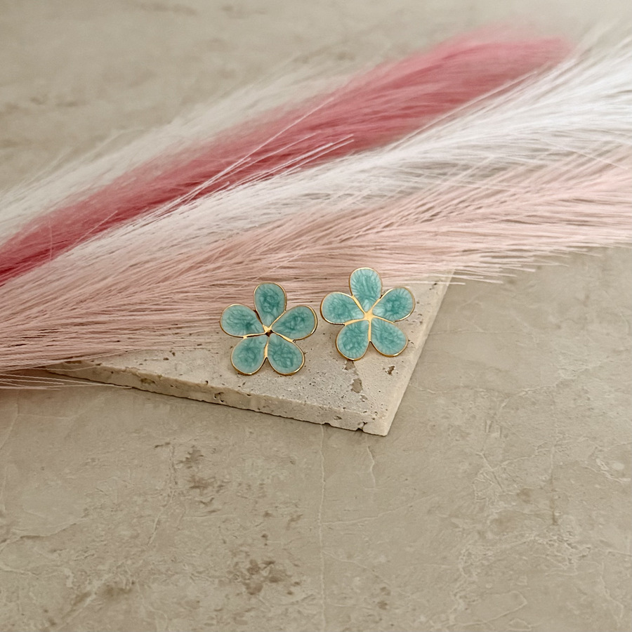 Auskarai ,,Blue bloom"